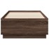 Estructura cama con luces LED madera marrón roble 75x190
