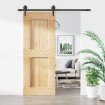 Puerta corredera con herrajes madera maciza de pino 80x210 cm