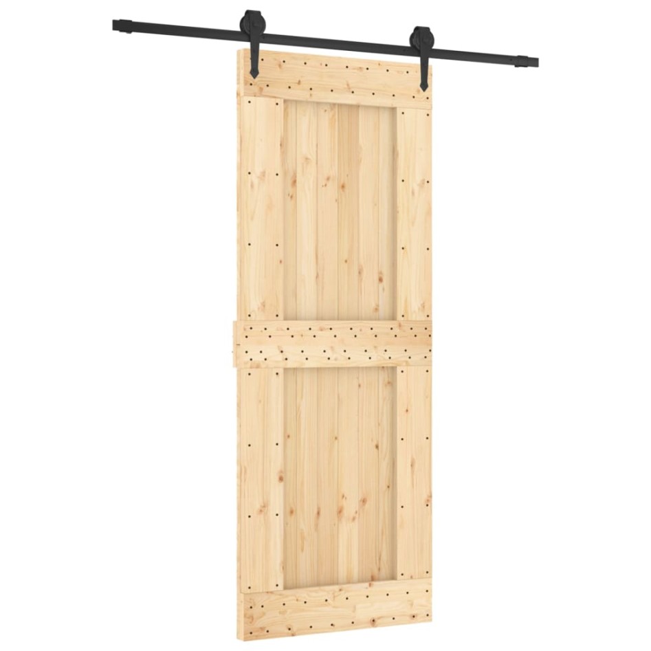 Puerta corredera con herrajes madera maciza de pino 80x210