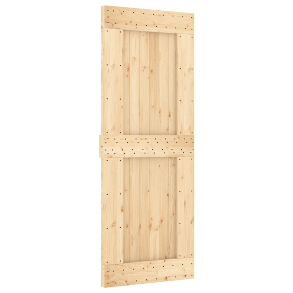 Puerta corredera con herrajes madera maciza de pino 80x210