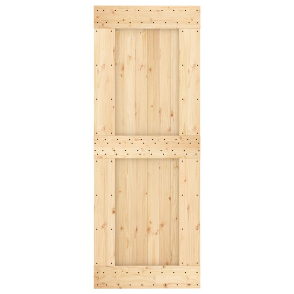Puerta corredera con herrajes madera maciza de pino 80x210
