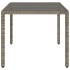Mesa de jardín superficie de vidrio ratán PE gris 150x90x75
