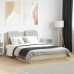 Cama con cabecero madera de ingeniería roble Sonoma 140x190 cm