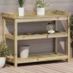 Mesa plantación con estantes madera impregnada 108x45x86,5 cm