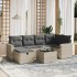 Set de sofás de jardín 7 pzas con cojines ratán PE gris