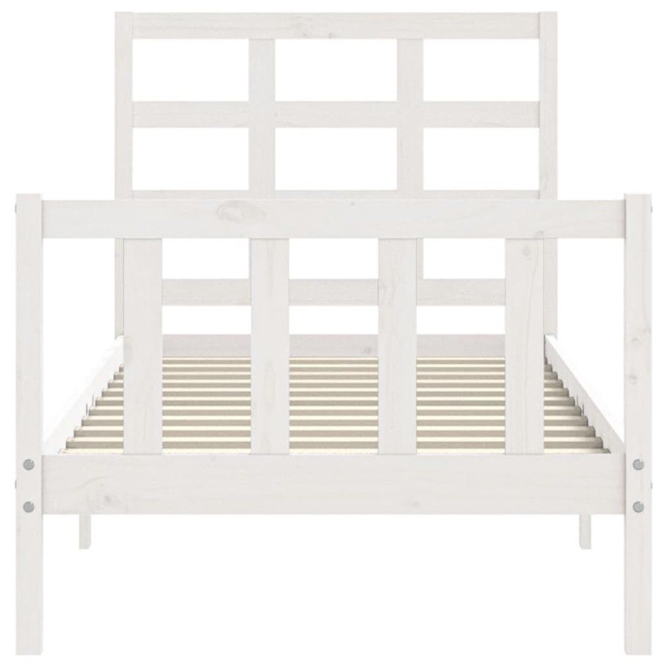 Estructura de cama sin colchón madera maciza blanca 90x190
