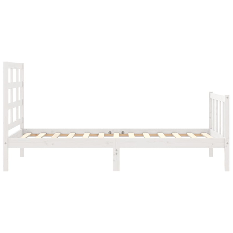 Estructura de cama sin colchón madera maciza blanca 90x190
