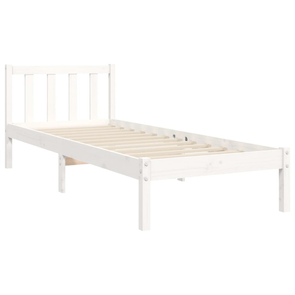 Estructura de cama sin colchón madera maciza blanca 90x190
