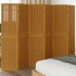 Biombo separador de 6 paneles madera maciza paulownia
