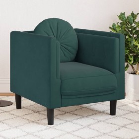 Sillón con cojín terciopelo verde