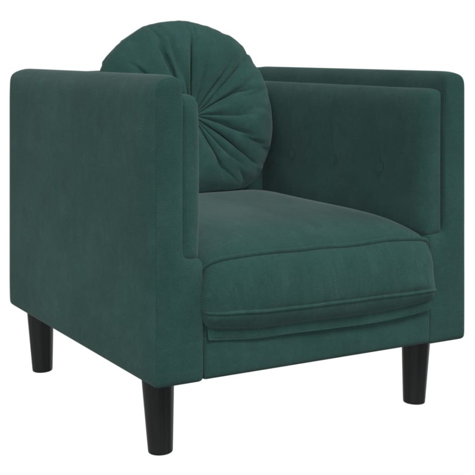 Sillón con cojín terciopelo verde