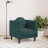 Sillón con cojín terciopelo verde