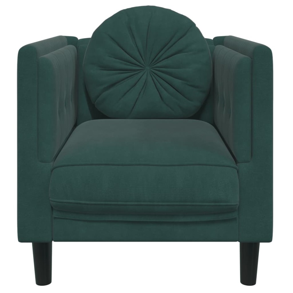 Sillón con cojín terciopelo verde