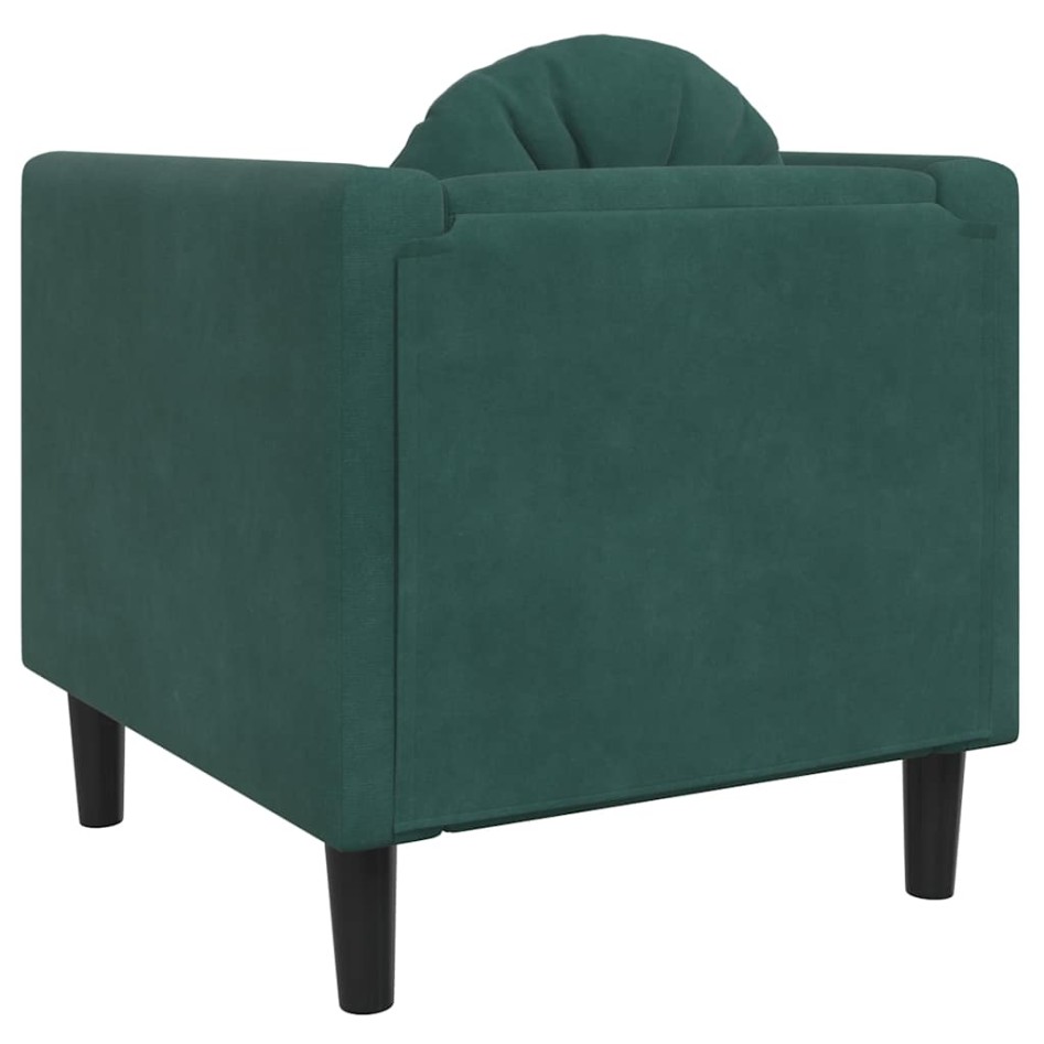Sillón con cojín terciopelo verde