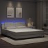Estructura de cama con LED sin colchón blanco 180x200