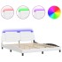 Estructura de cama con LED sin colchón blanco 180x200