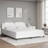 Estructura de cama con LED sin colchón blanco 180x200