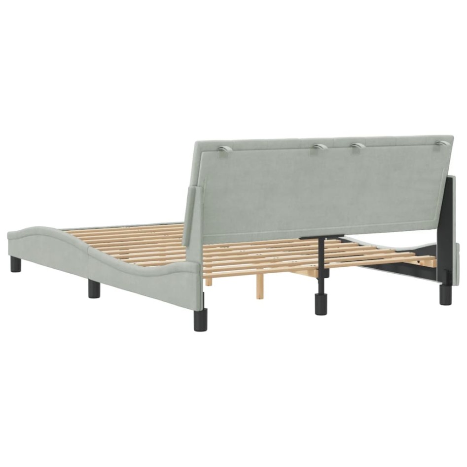 Estructura de cama sin colchón terciopelo gris claro 120x200