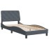 Estructura de cama sin colchón terciopelo gris oscuro 90x190