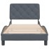 Estructura de cama sin colchón terciopelo gris oscuro 90x190