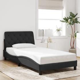 Estructura de cama sin colchón terciopelo negro 100x200