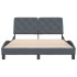 Estructura de cama sin colchón terciopelo gris oscuro