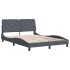 Estructura de cama sin colchón terciopelo gris oscuro