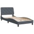 Estructura cama con luces LED terciopelo gris oscuro 90x190