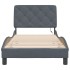 Estructura cama con luces LED terciopelo gris oscuro 90x190
