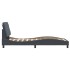 Estructura cama con luces LED terciopelo gris oscuro 90x190