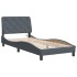 Estructura cama con luces LED terciopelo gris oscuro 90x200