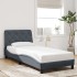Estructura cama con luces LED terciopelo gris oscuro 90x200