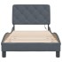 Estructura cama con luces LED terciopelo gris oscuro 90x200