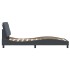 Estructura cama con luces LED terciopelo gris oscuro 90x200