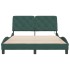 Estructura de cama con luces terciopelo verde oscuro 140x200