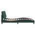 Estructura de cama con luces terciopelo verde oscuro 140x200