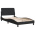 Estructura de cama con luces LED terciopelo negro 100x200