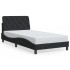 Estructura de cama con luces LED terciopelo negro 100x200