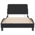 Estructura de cama con luces LED terciopelo negro 100x200