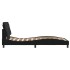 Estructura de cama con luces LED terciopelo negro 100x200