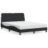 Cama con colchón terciopelo negro 140x190