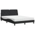 Cama con colchón terciopelo negro 140x190
