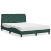 Cama con colchón terciopelo verde oscuro 140x200 cm