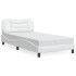 Estructura cama con luces LED cuero sintético blanco 100x200