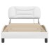 Estructura cama con luces LED cuero sintético blanco 100x200