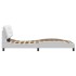 Estructura cama con luces LED cuero sintético blanco 100x200
