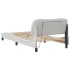 Estructura cama con luces LED cuero sintético blanco 100x200