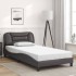 Estructura cama con luces LED cuero sintético gris 100x200
