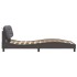 Estructura cama con luces LED cuero sintético gris 100x200