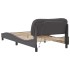 Estructura cama con luces LED cuero sintético gris 100x200